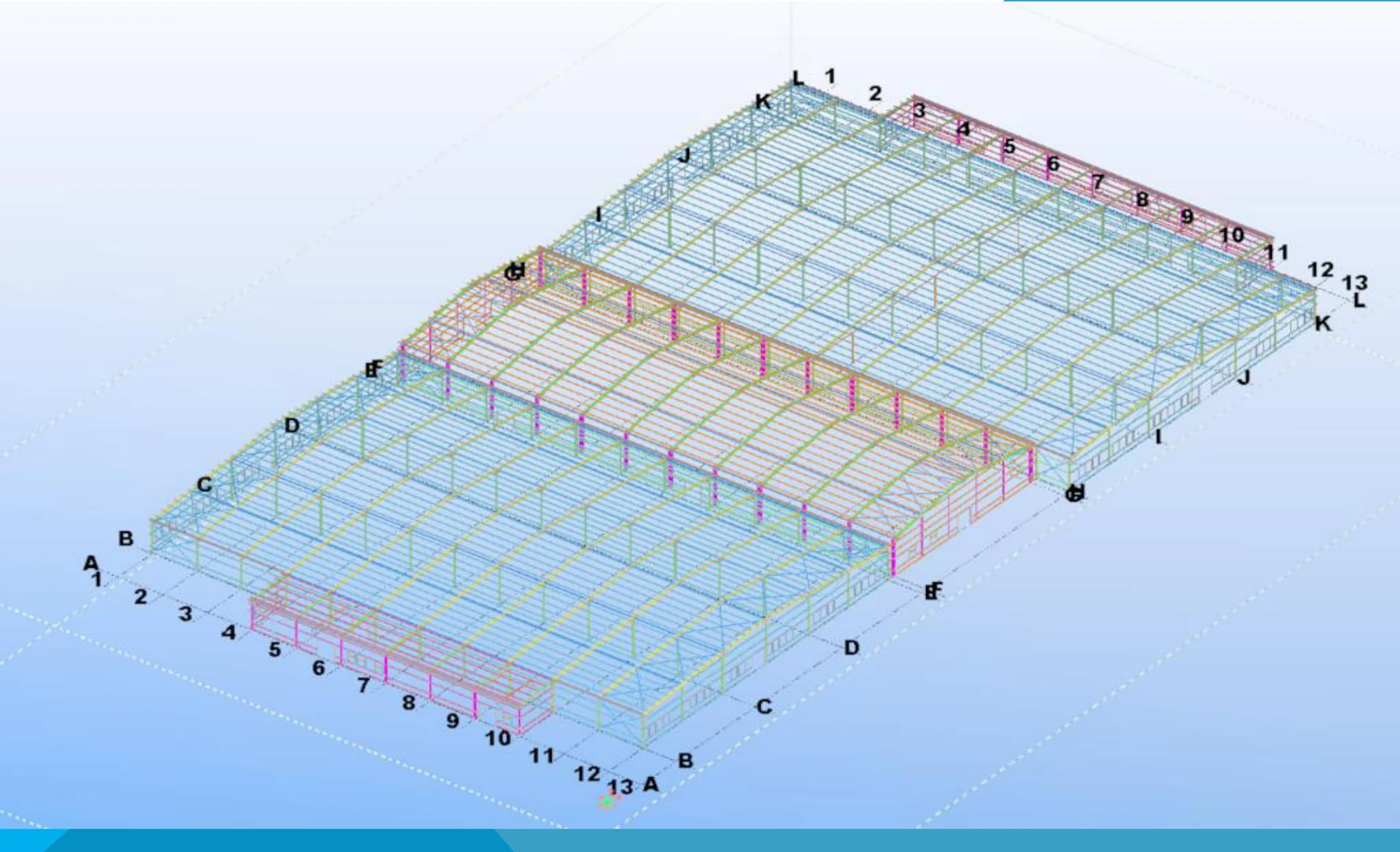 Dorçe Yemekhane Çelik Yapı Projelendirmesi — 3B proje / model